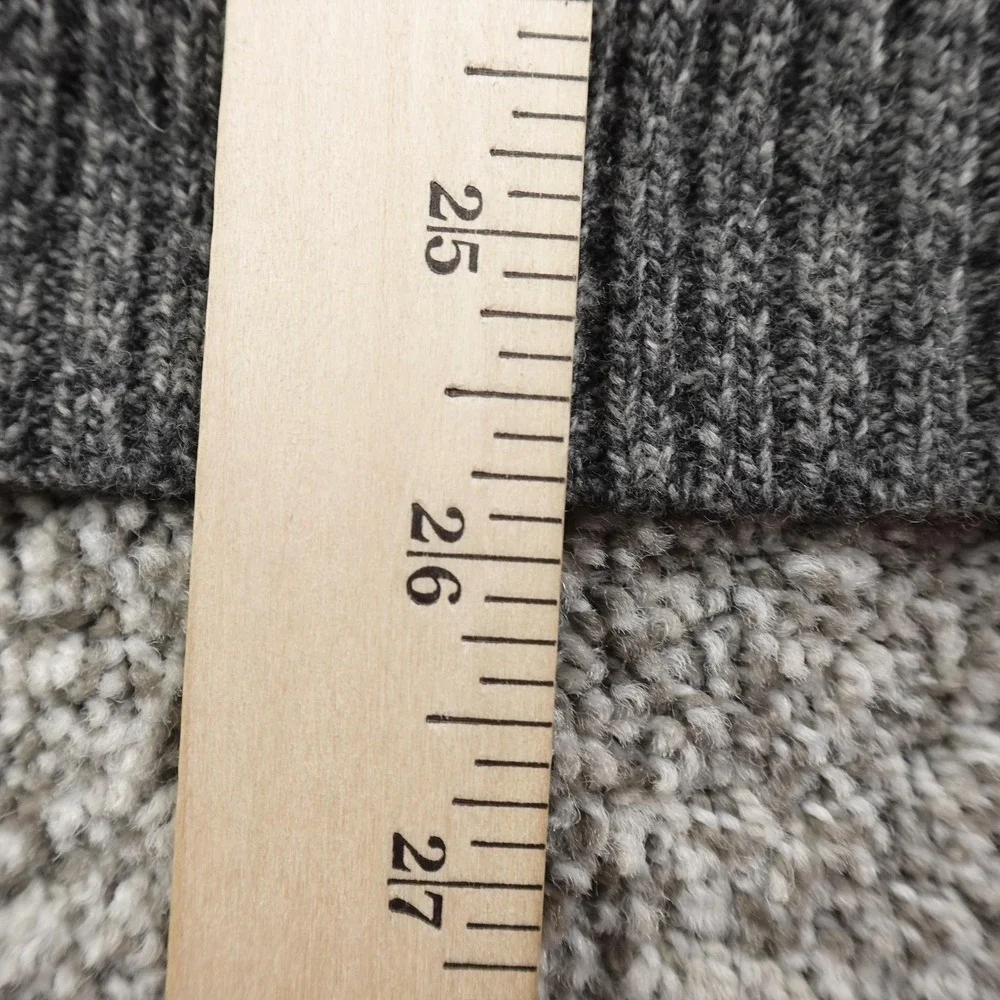Banana Republic Sweater Mens M Gray Ragg Merino Wool Mock Neck‎ Henley Pullover